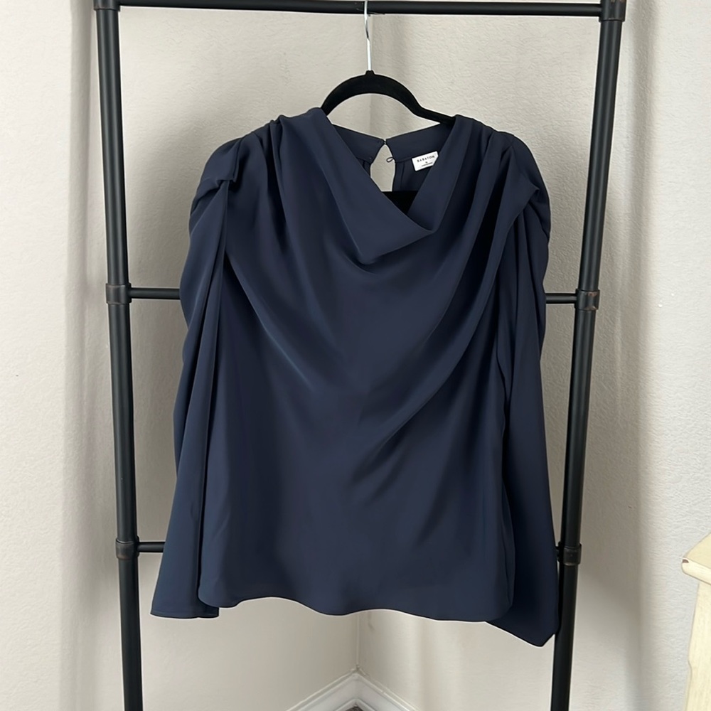 Babaton Carter Long Sleeve XL NWT Dark Night Navy women’s blouse
